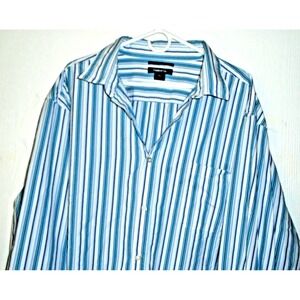Claiborne Cotton Dress Shirt Mens 3XL Striped Long Sleeve Button Down 56 x31